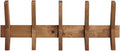 24-Inch Mid Century Coat Rack with 5 Wooden Hooks, Farmhouse Style Hookrail for Bedroom, Living Room, Hallway, and More, Solid Wood, 9.5" H x 24" W x 2.25" D, Walnut