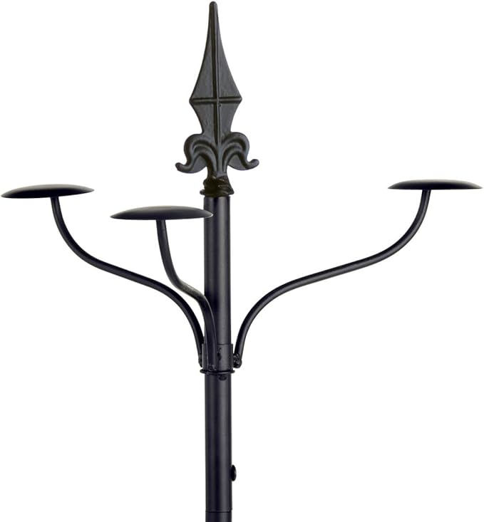 Displays2go Wrought Iron Hat and Coat Rack, Rotates, Total of 31 Hooks, Multi-Tiered, Black, 73" H x 20" W x 20" D