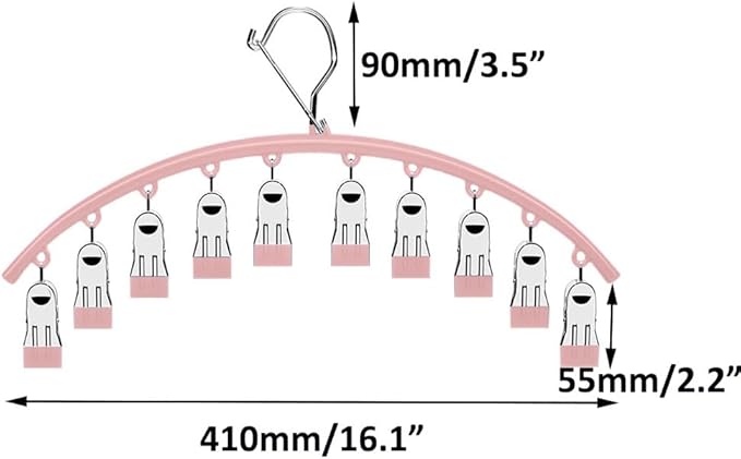 Legging Organizer for Closet,Upgrade Skirt Pants Hangers with Clips, Metal Yoga Pants Hangers 5 Pack w/10 Clips,Hangers Space Saving Closet Organizers w/Rubber Coated Closet Organizers(Pink), PH105