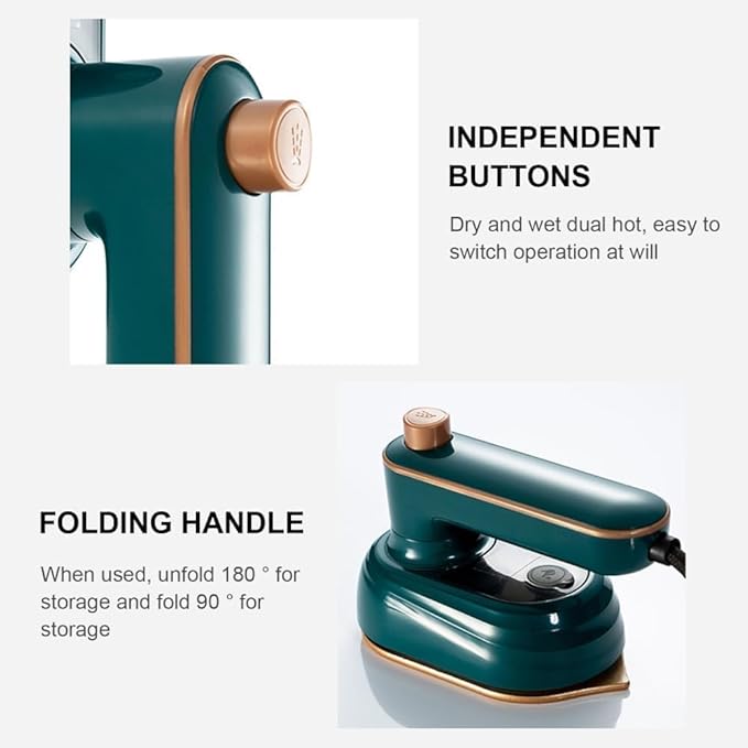 Steam Iron, Iron Steamer,Handheld Portable SteamIron,Rotary GarmentIron,Travel Size Clothes Steamers,Wrinkle Remover SteamerIron for Clothes 2 in 1,for Home,Travel,Dorm (A-1)