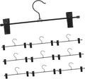 Healifty 10pcs Metal Pants Hangers Clips Heavy Duty Skirt Hangers Adjustable Clips for Pants and Skirts Rotating Hooks Sturdy Construction