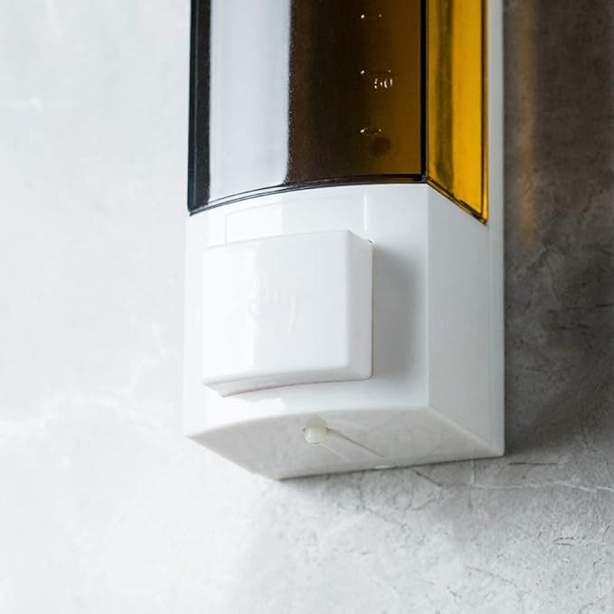 Soap Dispensers 250ml ABS Plastic Drill Free with Adhesive or Wall Mount with Screws Liquid Hand Shower Dispenser for Bathroom or Kitchen