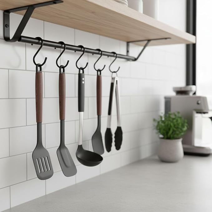 30 Pack Black S Hooks for Hanging Plants, Metal Hooks for Hanging, S Hooks for Hanging Heavy Duty, Durable S Shaped Kitchen Hooks for Kitchenware, Pots, Utensils, Clothes & Bags