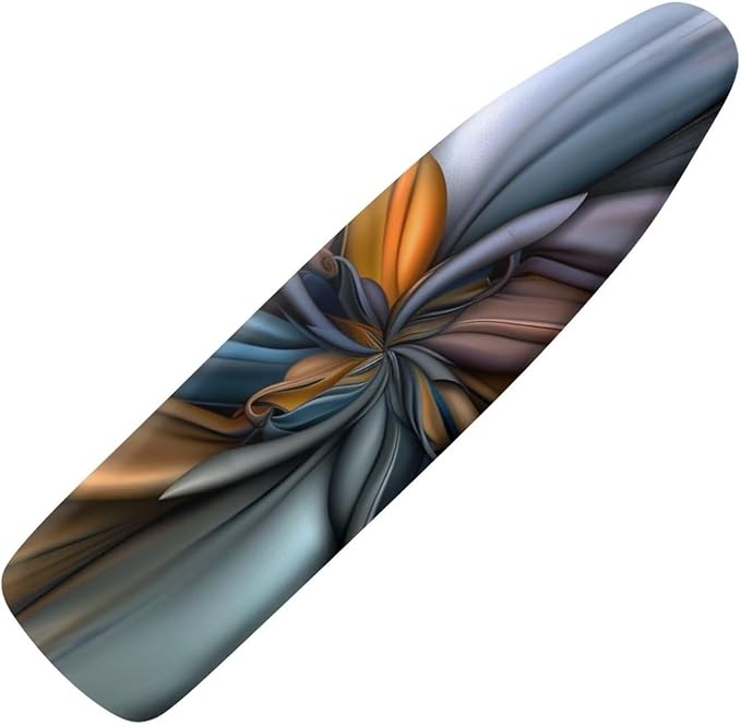 Brown Flower Ironing Board Cover Iron Pad Covers Padding with Elastic Edge Scorch Resistant Protective Replacement Covers for Ironing Board