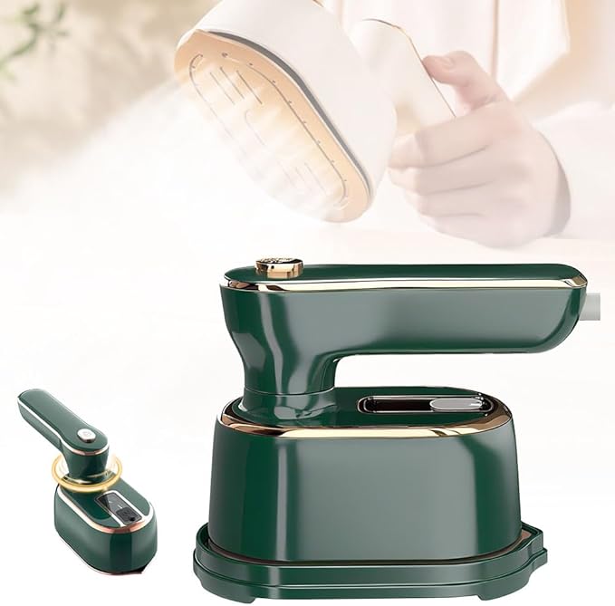 Handheld Portable Steam Iron, 2025 New Travel Steamer Iron, Mini - Portable Ironing Machine Travel Steamer for Clothes Home Dorm (Green)