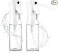 2 Pack Spray Bottles for Hair - Continuous Water Mister Spray Bottles with Ultra Fine Mist Spray for Hairstyling, Barbers, Salons, Skin Care, Cleaning, Plants, Pets (Ivory, 6.8 oz)