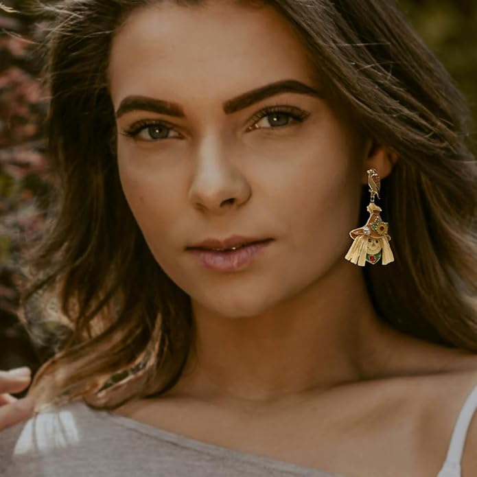 Madison Tyler Fall Earrings for Women | Cute Statement Autumn Earrings Dangling | Maple Leaf Scarecrow Shoes Shoes Rabbit Mushroom Earrings for Women
