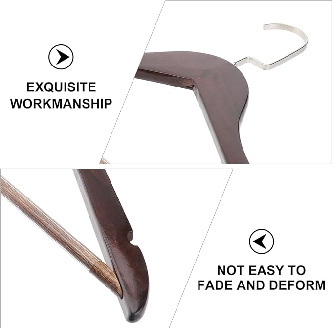 Unomor Solid Wood Coat Rack with Hook 17.32 Inch Clothes Hanger for Jackets Dresses Sweaters and Trousers - Non-Slip Support to Prevent Wrinkles and Sagging