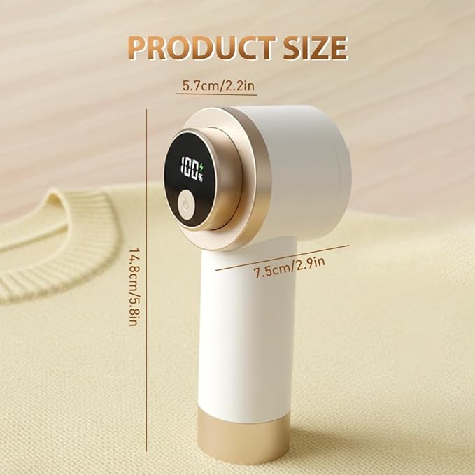Rechargeable Fabric Shaver for Clothing with Smart LED Display, 2026 New 2 in 1 Suction and Shave Technology Clothes Shaver, Lint Shavers with 3 Speeds for Clothes, Couch (B)