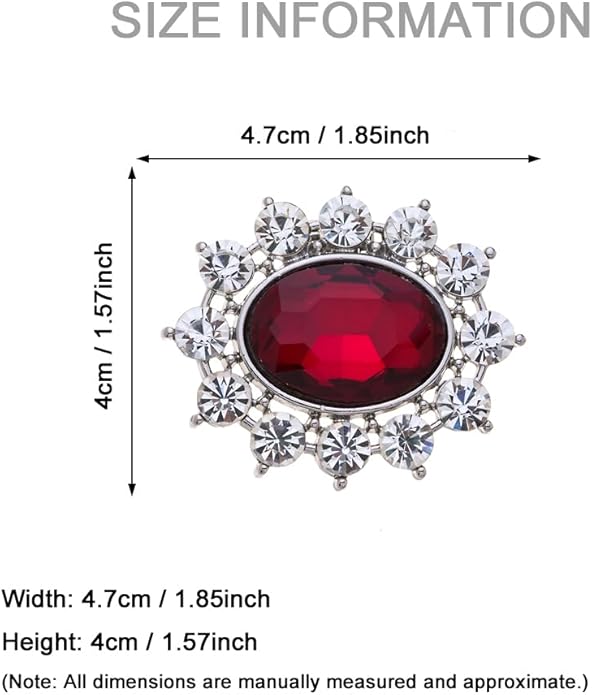 Ruihfas 2Pcs Sparkly Removable Oval Egg Shape Crystal Shoe Clips Accessories for Women Bride Wedding Prom Party Shoes Decoration