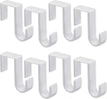 1st Choice Over The Door Hooks 8 Pack, Reversible Sturdy Hooks Fits 1 3/8' and 1 3/4' Door Widths, Plastic Hook Hanger for Hanging Clothes, Towels, White