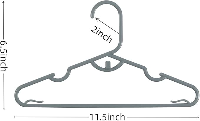 60pcs Grey Baby Nursery Closet Hangers,Non-Slip Laundry Infant Pant Hanger for Newborn Clothes,Stackable Hangers,Save Space Ultra-Thin Child Coat Hanger for Girl Boy Toddler Kids
