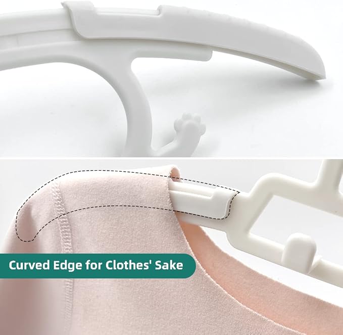 24 Pack Adjustable Baby Clothes Hangers for Closet, Sturdy Heavy Plastic Onesie Organizer for Infant Newborn Toddler, Expandable & Stackable Kids Children’s Outfit Hangers, 11”-14”, White