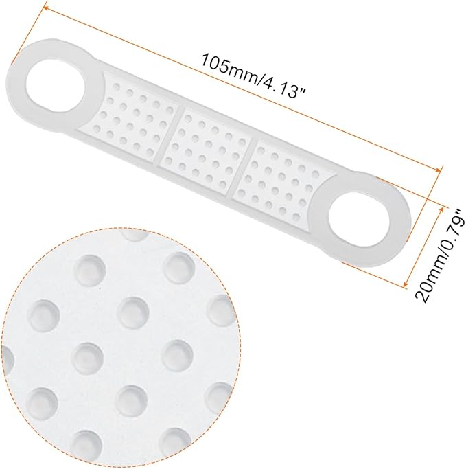 uxcell 50Pcs Non-Slip Hanger Grips Silicone Adhesive Clothes Hanger Strips for Wood Plastic Hangers, Milky (4.13" x 0.79")