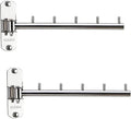 2 Pcs Folding Wall Mounted Clothes Hanger Rack with Swing Arm Stainless Steel Heavy Duty Coat Hook for Bathroom, Bedroom, Laundry Room - Silver