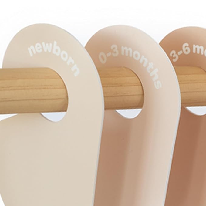 3 Sprouts Baby Closet Dividers Set of 8 - Toddler Clothes Organizer Hanger, Double-Sided Size Labels - Nursery Organization for Newborn Clothing, Infant, Boy & Girl - Neutral