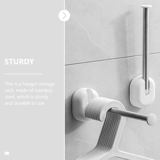 Cabilock Stainless Steel Wall Mounted Coat Hanger Rack with Swing Arm Space Saving Clothes Hanger Organizer for Closet Bathroom Laundry Storage