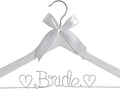 The Bride's Wedding Gift, Wooden Wedding Dress Gown Hanging Wire Letter Hanger (White and Silver Thread)
