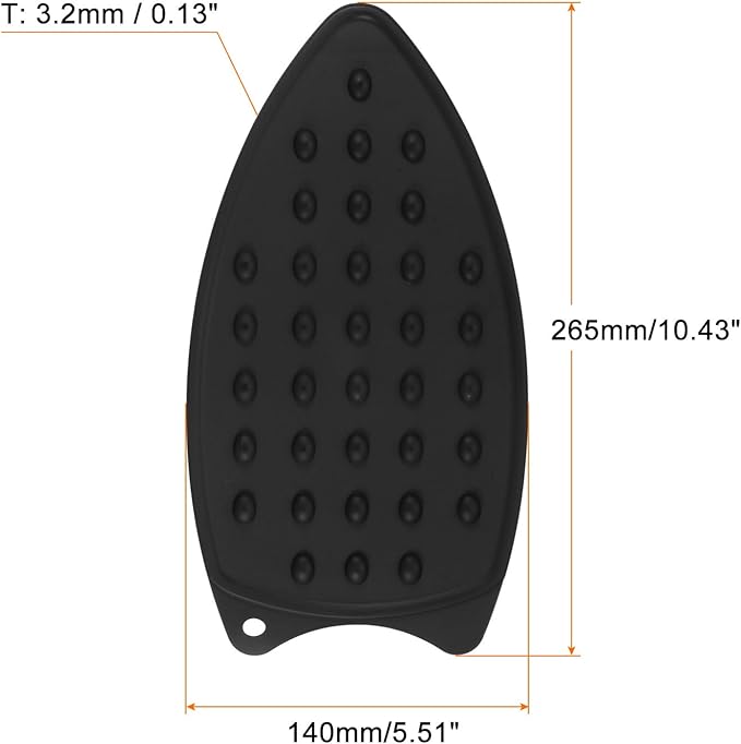 HARFINGTON 2pcs Silicone Iron Rest Pad, Multipurpose Iron Hot Resistant Mat Iron Rest Plate for Ironing Board Hot Heat Resistant Steam Compact Mat, Black