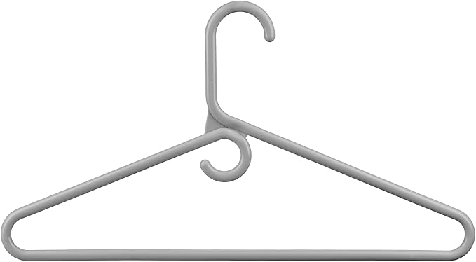DEILSY™ Gray Heavy Duty Hangers with Hooks for Scarves & Belts – Thick and Strong Clothes Hangers for Shirts, Jackets, Pants, and Dresses – Space-Saving Plastic Hangers – Pack of 10