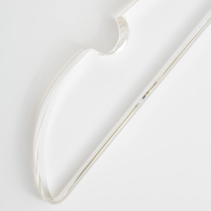 HomeCube USA Clear Acrylic Clothes Hanger with Gold Hooks – Heavy Duty Lucite Closet Organizer, Elegant & Sturdy for Shirts, Dresses, Coats, Suits & Boutique Use (20, Medium 15")