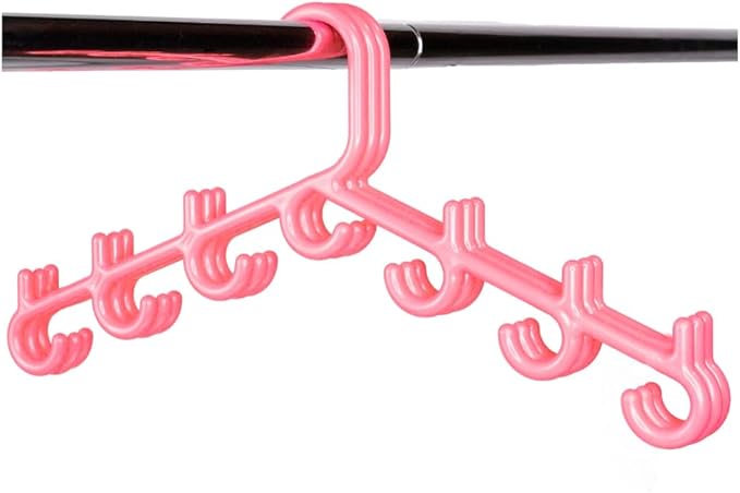 Made in USA Multi-Use Hanger for Bras, Lingerie, Hats & Scarves 5-Pack | Patented Closet Organizer | 7-Hook Space Saver for Underwear, Ties, Belts | No Clips, Lightweight Design