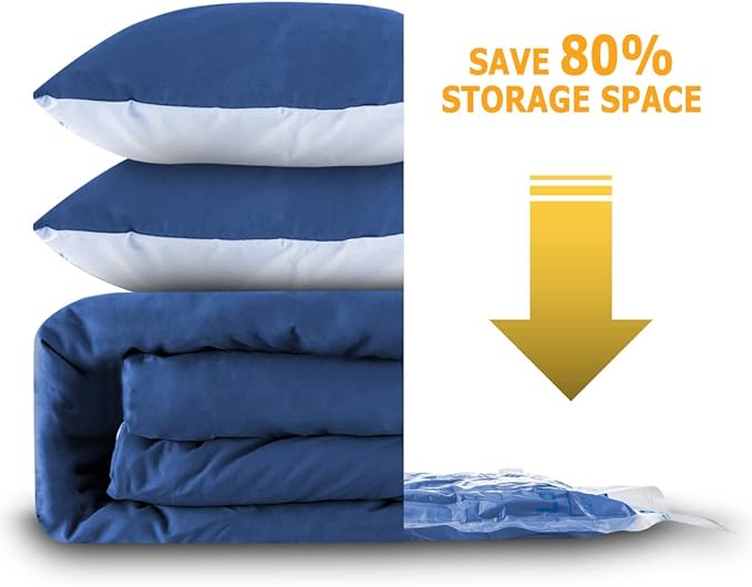 MEIQIHOME Vacuum Storage Bags, Space Saver Sealer Bags,Vacuum seal bags for clothing, Pillows, Comforters, Blankets, Bedding,8 MEDIUM