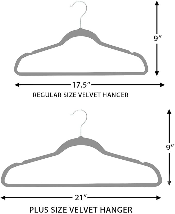 Premium 20 Pack - Ultra Thin No Slip Velvet Suit Swivel Hangers - 21" Extra Wide Strong Velvet Hangers - Space Saving Clothes Hangers - 21x0.2x10 inches (Beige)