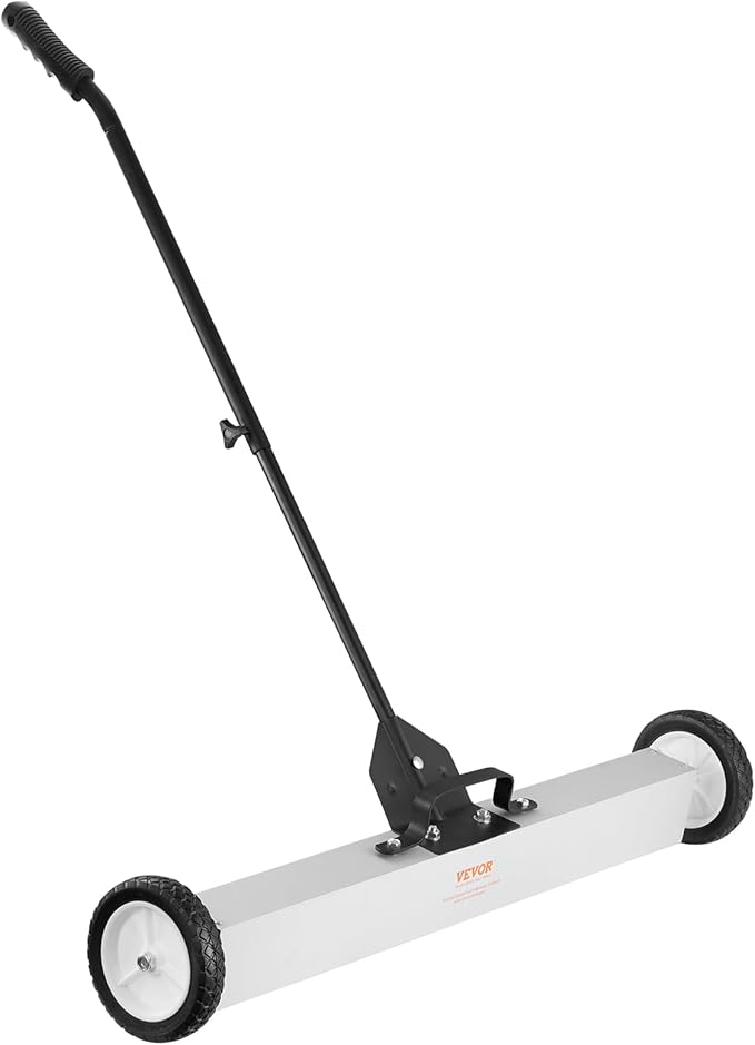 VEVOR 55Lbs Rolling Magnetic Sweeper with Wheels,Push-Type Magnetic Pick Up Sweeper, 36-inch Large Magnet Pickup Lawn Sweeper with Telescoping Handle, Easy Cleanup of Workshop Garage Yard