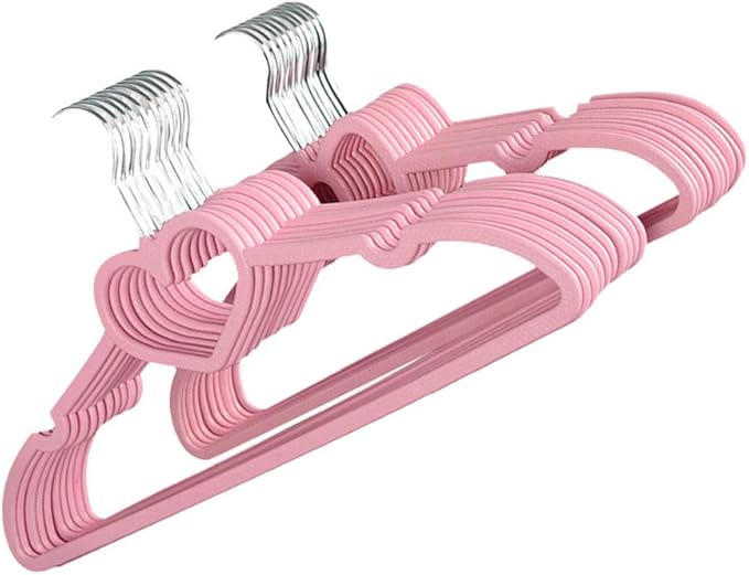 Vosarea 20PCS Plastic Cloth Hangers Heart Hanger for Suit Shirt Coat Everyday Use