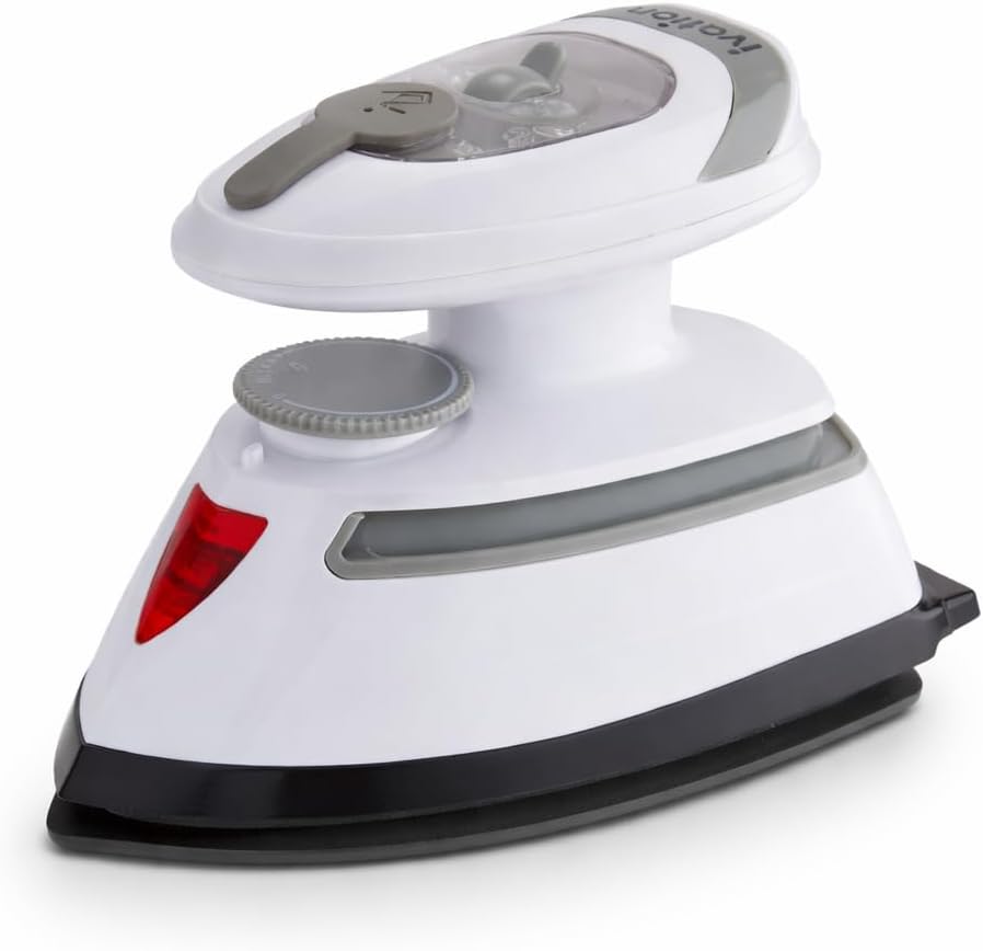 Ivation Travel Steam Iron | Mini Dual Voltage Dry Iron & Clothes Steamer with Nonstick Soleplate, Temperature Control & Indicator Light | Heats in Seconds, Small & Compact, ETL Certified, 1.3 Lbs.
