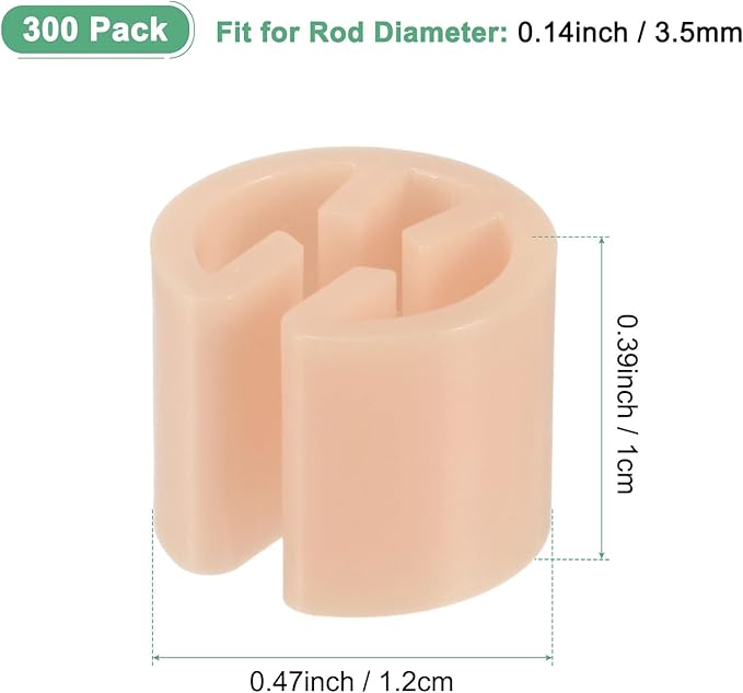 300-Pack Clothes Hanger Markers Blank, Plastic Garment Color Coded Size Clips Fit 3.5mm Rod for Clothing/Wire Hangers, Colored Coding Marker [Pink]