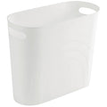 rejomiik Small Trash Can, 3.5 Gallon Slim Garbage Can Plastic Waste Basket with Handles Container Bin for Narrow Spaces Bathroom, Bedroom, Kitchen, Office at Home, White