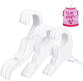 AHANDMAKER 18 Packs Pet Apparel Hangers, 3 Styles White Pet Clothes Hanger, Cute Plastic Flexible Dog Clothes Hangers, Mini Plastic Hangers for Dog Puppy Cat Pet Clothes, 5x5.3/5.35x7.28/7.4x9.8 Inch