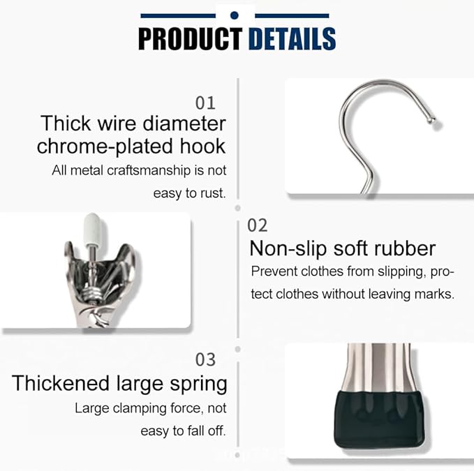 Hangers Clips,Stainless Multi Function Clip Hooks,Laundry Hanging Hooks Clips,Closet Hangers,Boot Clips， Hats Clips,Socks Clips,Pants Clips, Bras Clips (50, Blue)