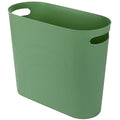 rejomiik Small Trash Can, 3.5 Gallon Slim Garbage Can Plastic Waste Basket with Handles Container Bin for Narrow Spaces Bathroom, Bedroom, Kitchen, Office at Home, Green