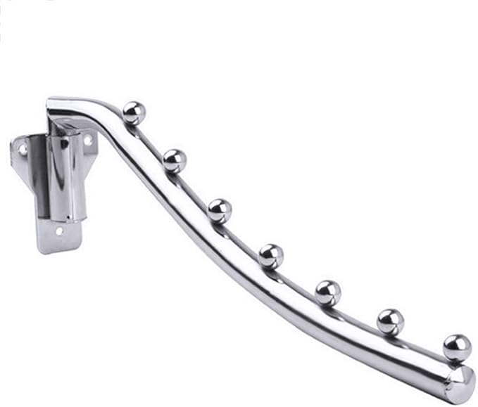 Clothes Hanger Rack, Folding Coat Hanger Hooks Wall Mounted, Space Saver Stainless Steel Drying Rack with Swing Arm Hook Holder Towel Hanger for Closet Storage Organizer Bathroom Bedroom Laundry Room