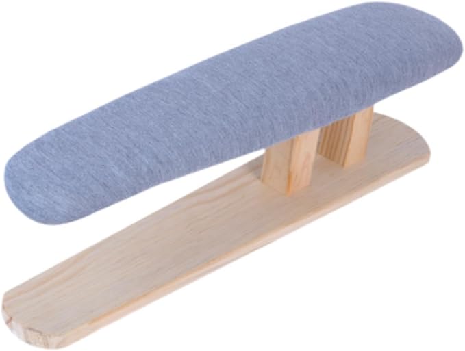 Mini Ironing Board with Wood Base Replacement Cover Ironing Stool Iron Board for Craft Rooms Household Collars Garments Cuffs, Gray 57cmx13cmx16cm