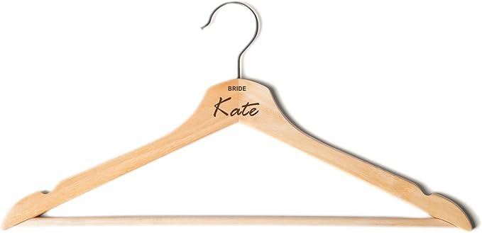 Personalized Bridal Hangers for Wedding Dress Wedding Hangers Custom Coat Hanger Wooden Clothes Hangers Gifts with Any Name & Date for Bride Groom Groomsman Father of The Bride Groom(Design2)
