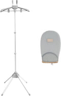 Garment Steamer Rack, Foldable Garment Steamer Stand, Garment Hanger Stand for Steaming Clothes, Steam Iron Stand, Handheld Clothes Steamer Holder, Clothes Hanger for Steam Ironing (Gray)