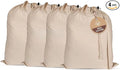 LFH Home Large Premium 100% Cotton Canvas Laundry Bag with Drawstring and Handles Heavy Duty, Multi-Use, and Washable for Home, Travel, College or Storage 20x30 (Pack of 4)-Natural