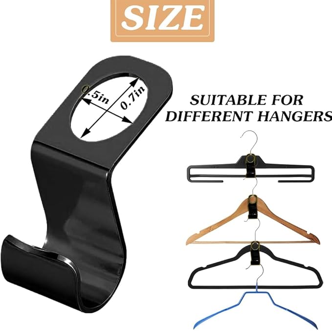 15 Pcs Metal Clothes Hanger Connector Hooks,Stainless Steel Super Sturdy Hanger Extender Hooks, Efficient Closet Space Saver, Easy to Use, Suitable for Heavy Clothing, Fits All Types of Hangers,Black