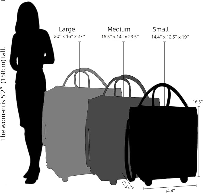 (Large, Phantom White) Reusable Grocery Bag on Wheels, Shopping Bags with Wheels and Handle, Folding Rolling Tote, Zipper Cover, Carries Up to 76 LBS, for Laundry, Picnic