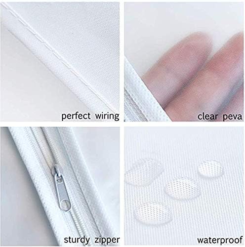 Clear Hanging Garment Bag With Study Zipper Plastic Clothing Dust Cover Closet Suit Protector Storage Bags White 4pcs