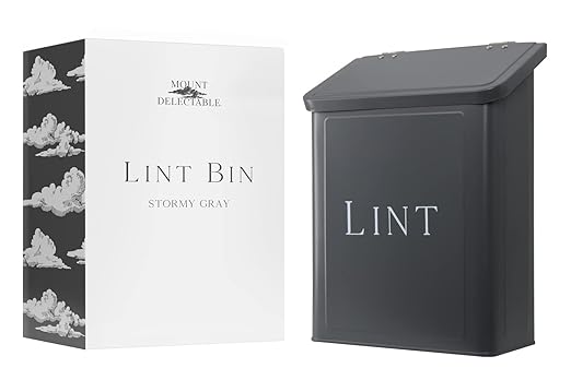 Magnetic Lint Bin, 2.5L Capacity, Stormy Gray, Wall Mounted, Satisfaction Guarantee