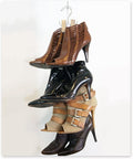 Boottique Boot Organizer: The Rack That Hangs, Holds, Shapes, & Protects Every Size and Style (Boot Stax Vertical Storage System With 6 Silver Hangers)
