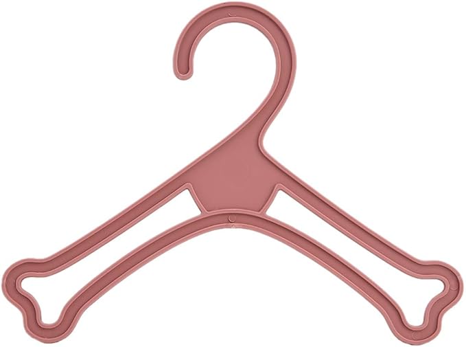 Dog Bone Shaped Puppy Cat Kitten Small Pet Mini Clothes Plastic Hanger Pink or Blue Pack of 10 (Pink)