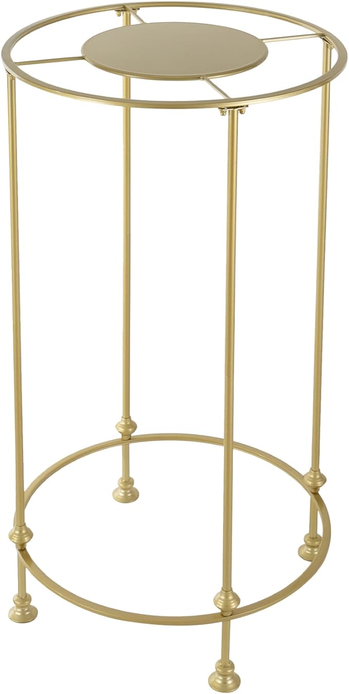 YIYIBYUS Round Garment Rack, Floor Standing Iron clothes Hanging Rack with Topper, Suitable for Large Shopping Malls Retail, Clothes Boutique Display Laundry Rooms (Gold)