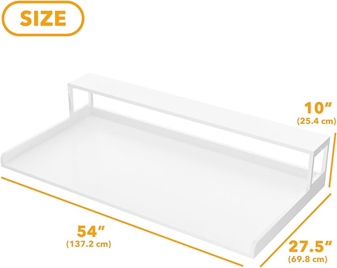 SpaceAid 2-Tier Washer Dryer Countertop, Laundry Topper with Rack Shelf 54" Width x 27.5" Depth x 10" Height Organizer Cover for Washer and Dryer Laundry Hamper Counter Storage (White)