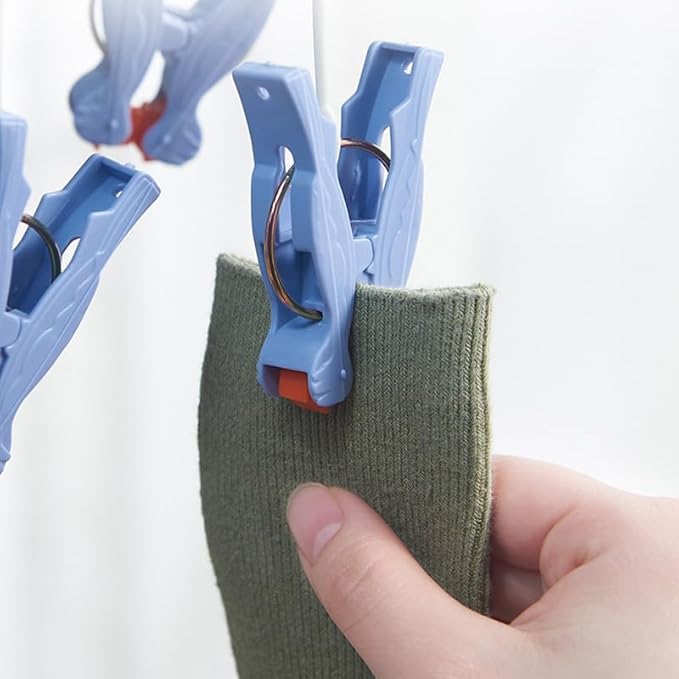 Clothes Drying Hanger, Underwear Hanger Foldable Clip Hangers Clothes Drying Rack Plastic Laundry Clip Drip Drying Hanger for Socks Bras (29 Clips)